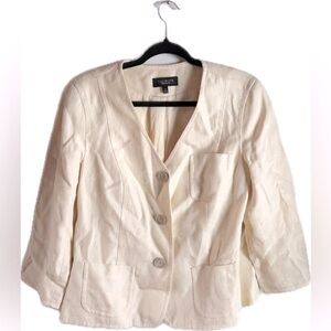 Talbots Ramie Blend Light Yellow Blazer